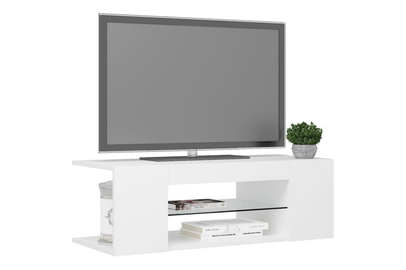 TV-bänk med LED-belysning vit 90x39x30 cm - Vit - Möbler - Vardagsrum - Tv-möbler & mediamöbler - Tv-bänkar