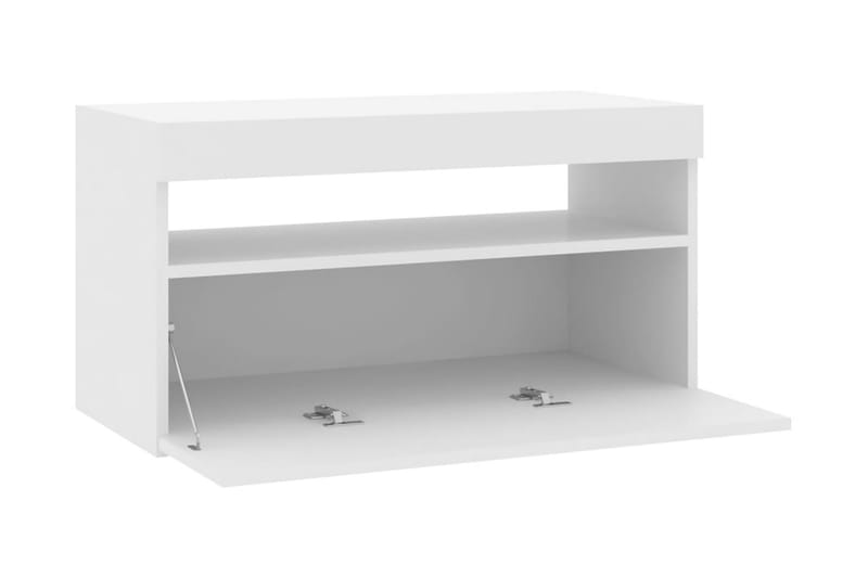 Tv-bänk med LED-belysning vit högglans 75x35x40 cm - Vit - Möbler - Vardagsrum - Tv-möbler & mediamöbler - Tv-bänkar