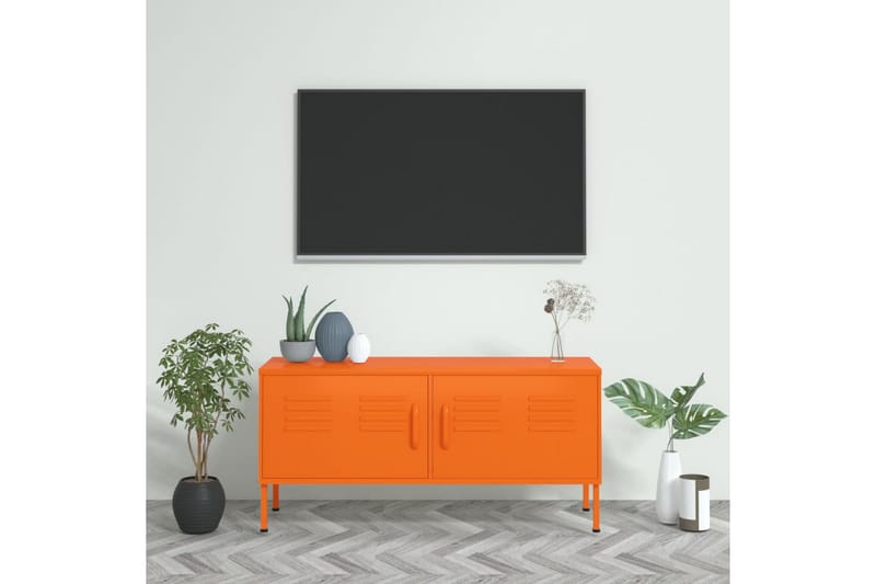 Tv-bänk orange 105x35x50 cm stål - Orange - Möbler - Vardagsrum - Tv-möbler & mediamöbler - Tv-bänkar