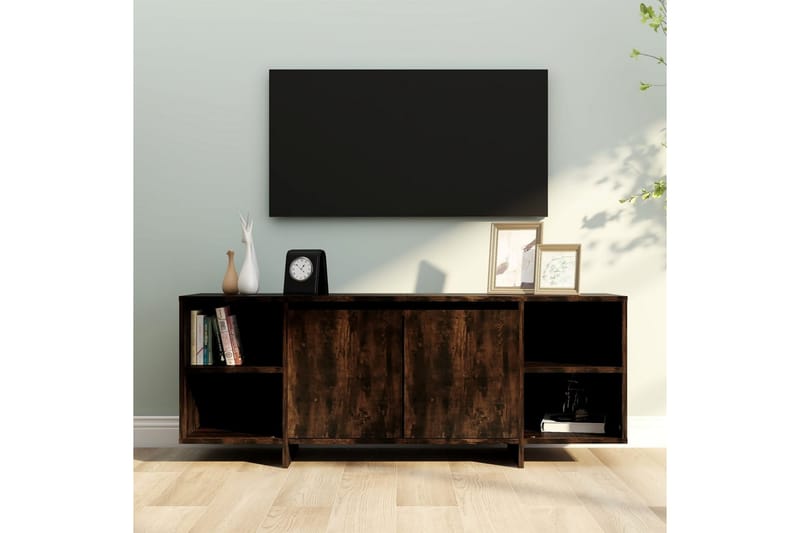 TV-bänk rökfärgad ek 130x35x50 cm spånskiva - Brun - Möbler - Vardagsrum - Tv-möbler & mediamöbler - Tv-bänkar