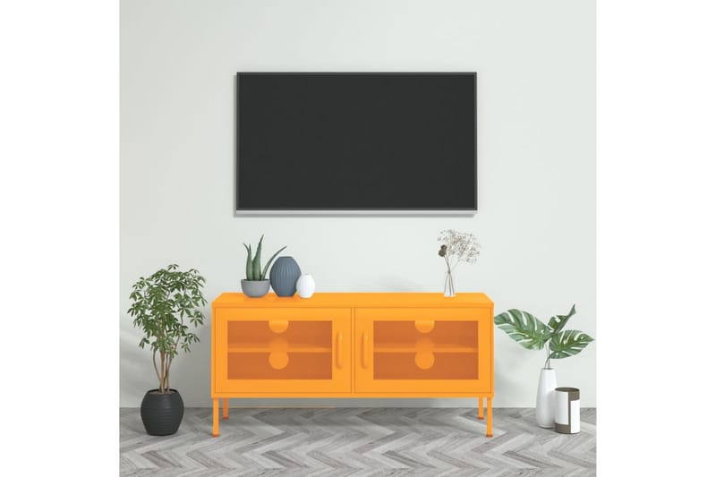 Tv-bänk senapsgul 105x35x50 cm stål - Gul - Möbler - Vardagsrum - Tv-möbler & mediamöbler - Tv-bänkar