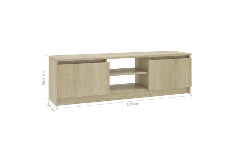 TV-bänk sonoma ek 120x30x35,5 cm spånskiva - Brun - Möbler - Vardagsrum - Tv-möbler & mediamöbler - Tv-bänkar