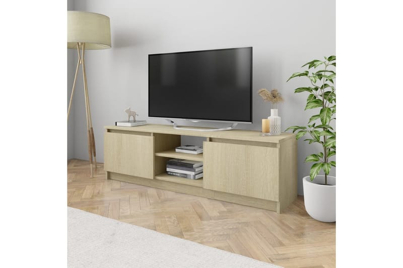 TV-bänk sonoma ek 120x30x35,5 cm spånskiva - Brun - Möbler - Vardagsrum - Tv-möbler & mediamöbler - Tv-bänkar