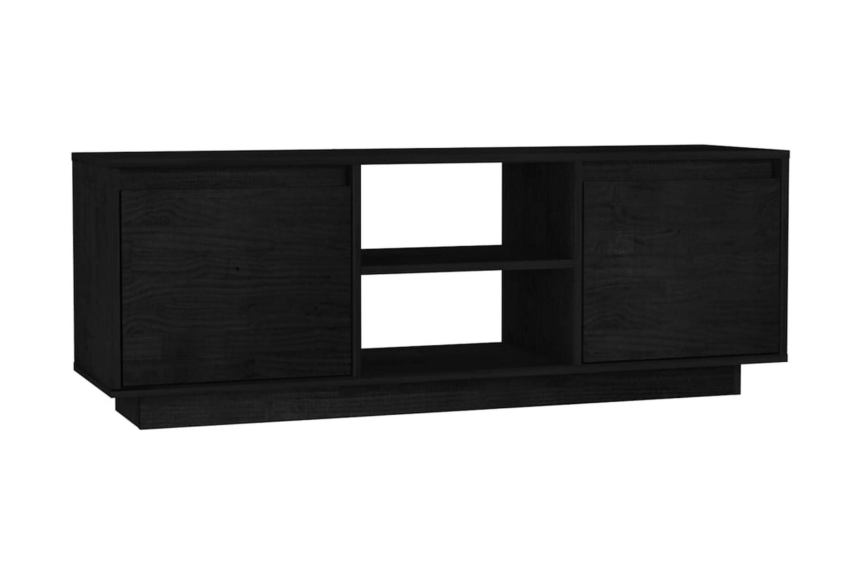 TV-bänk svart 110x30x40 cm massiv furu – Svart