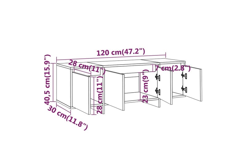 Tv-bänk svart 120x30x40,5 cm spånskiva - Svart - Möbler - Vardagsrum - Tv-möbler & mediamöbler - Tv-bänkar