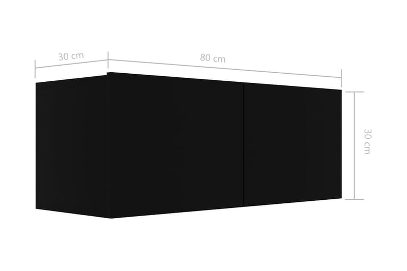 TV-bänk svart 80x30x30 cm spånskiva - Svart - Möbler - Vardagsrum - Tv-möbler & mediamöbler - Tv-bänkar