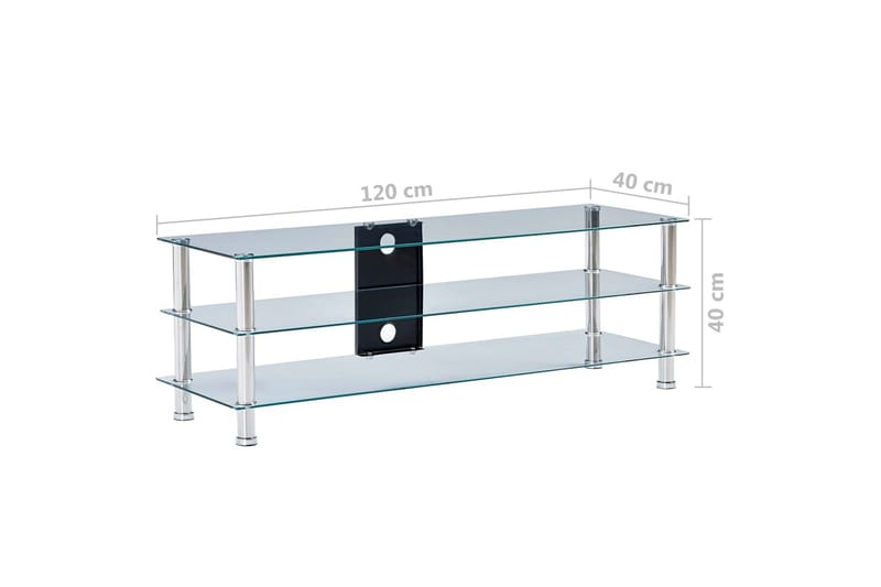 TV-bänk transparent 120x40x40 cm härdat glas - Transparent - Möbler - Vardagsrum - Tv-möbler & mediamöbler - Tv-bänkar