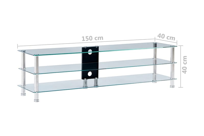 TV-bänk transparent 150x40x40 cm härdat glas - Transparent - Möbler - Vardagsrum - Tv-möbler & mediamöbler - Tv-bänkar