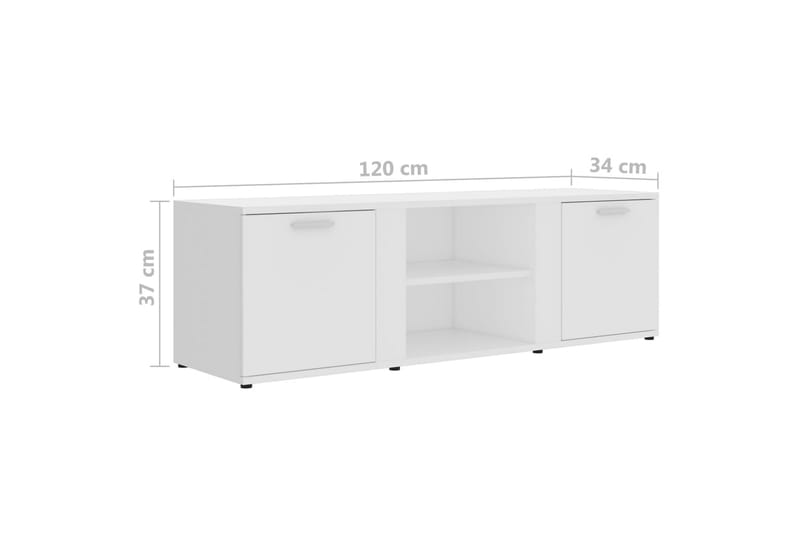 TV-bänk vit 120x34x37 cm spånskiva - Vit - Möbler - Vardagsrum - Tv-möbler & mediamöbler - Tv-bänkar