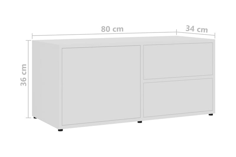 TV-bänk vit 80x34x36 cm spånskiva - Vit - Möbler - Vardagsrum - Tv-möbler & mediamöbler - Tv-bänkar