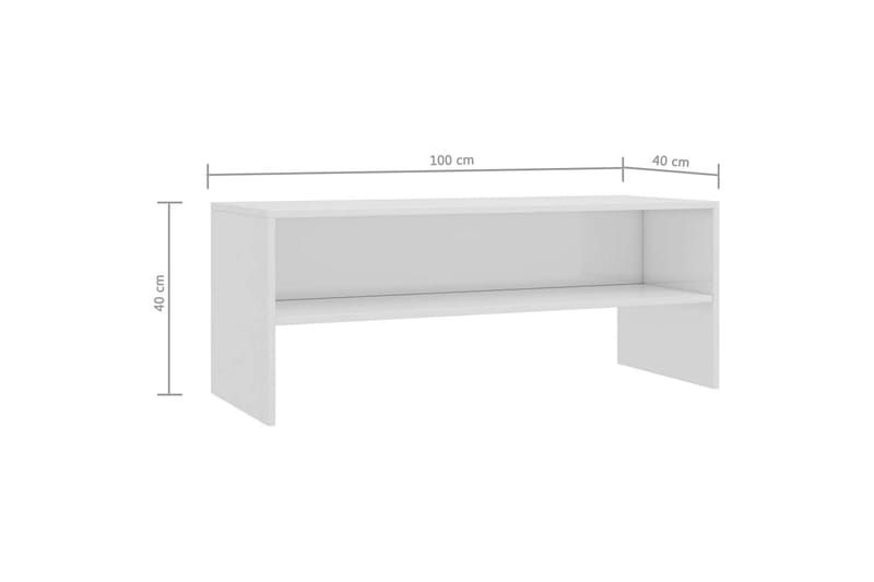 TV-bänk vit högglans 100x40x40 cm spånskiva - Vit - Möbler - Vardagsrum - Tv-möbler & mediamöbler - Tv-bänkar