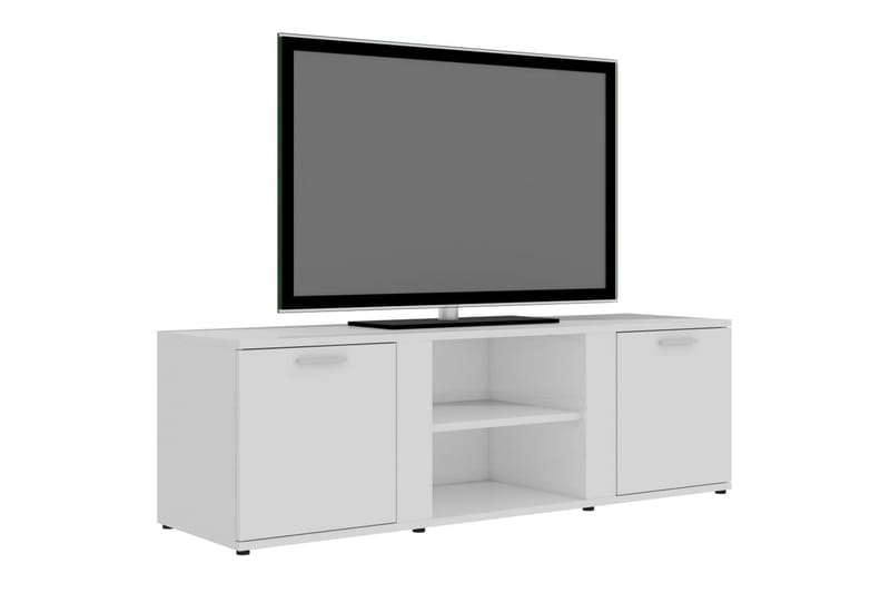 TV-bänk vit högglans 120x34x37 cm spånskiva - Vit - Möbler - Vardagsrum - Tv-möbler & mediamöbler - Tv-bänkar