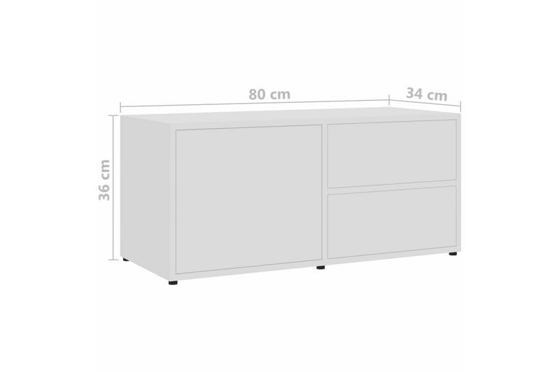 TV-bänk vit högglans 80x34x36 cm spånskiva - Vit - Möbler - Vardagsrum - Tv-möbler & mediamöbler - Tv-bänkar