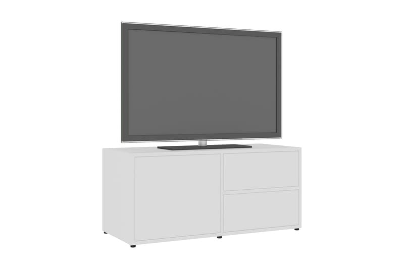 TV-bänk vit högglans 80x34x36 cm spånskiva - Vit - Möbler - Vardagsrum - Tv-möbler & mediamöbler - Tv-bänkar