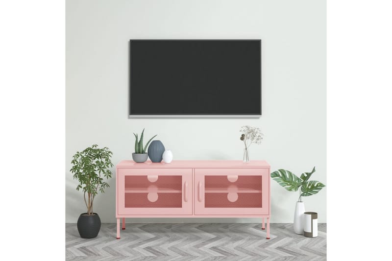 Tv-bänk pink 105x35x50 cm stål - Rosa - Möbler - Vardagsrum - Tv-möbler & mediamöbler - Tv-bänkar