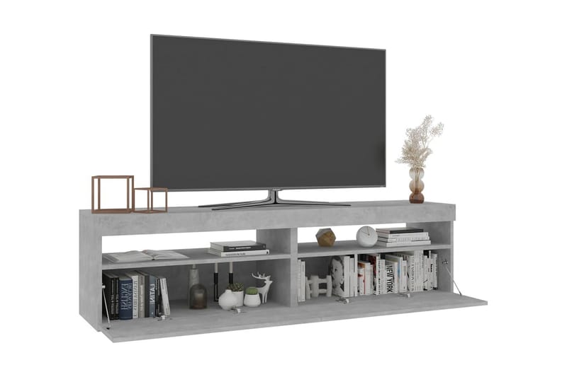 Tv-bänkar med LED-belysning 2 st betonggrå 75x35x40 cm - Grå - Möbler - Vardagsrum - Tv-möbler & mediamöbler - Tv-bänkar