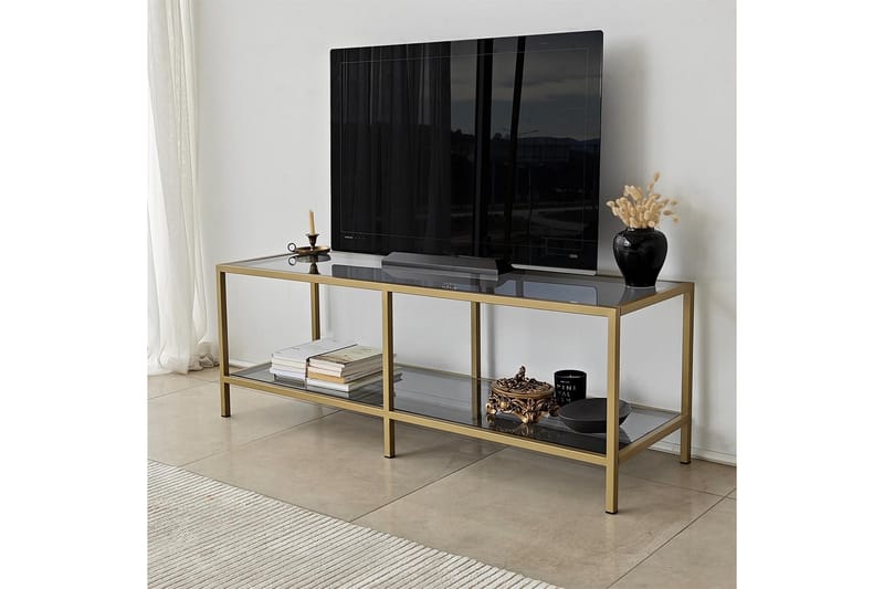 TYNDARIS Tv-bänk 130 cm Guld - Möbler - Vardagsrum - Tv-möbler & mediamöbler - Tv-bänkar