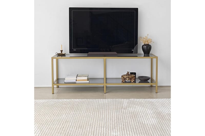 TYNDARIS Tv-bänk 130 cm Guld - Möbler - Vardagsrum - Tv-möbler & mediamöbler - Tv-bänkar