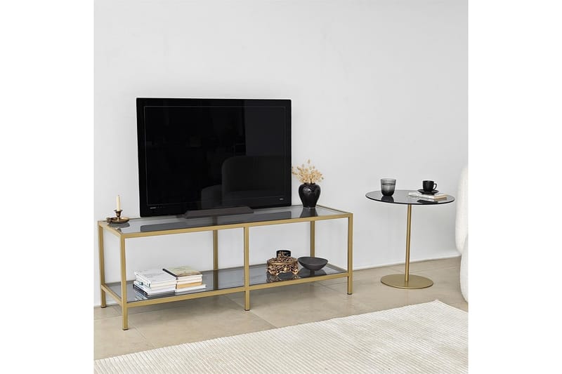 TYNDARIS Tv-bänk 130 cm Guld - Möbler - Vardagsrum - Tv-möbler & mediamöbler - Tv-bänkar