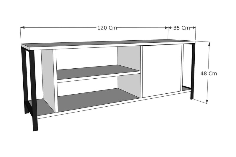 UKHAND Tv-bänk 120x54 cm Antracit - Möbler - Vardagsrum - Tv-möbler & mediamöbler - Tv-bänkar