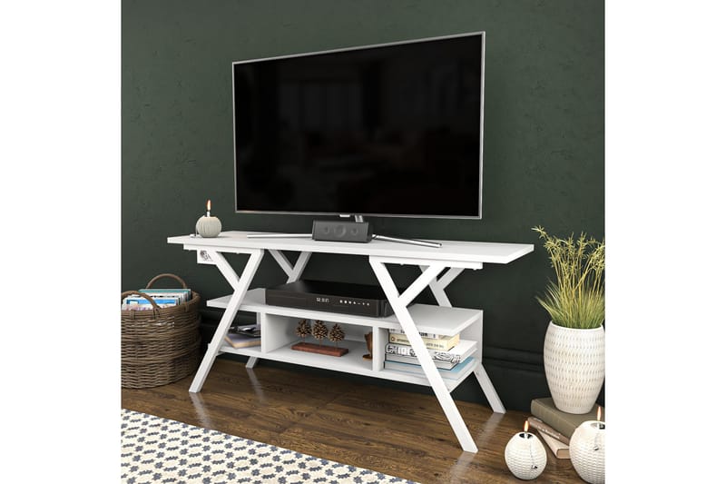 UKHAND Tv-bänk 120x55 cm Vit - Möbler - Vardagsrum - Tv-möbler & mediamöbler - Tv-bänkar