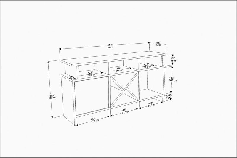 UKHAND Tv-bänk 120x60,6 cm Antracit - Möbler - Vardagsrum - Tv-möbler & mediamöbler - Tv-bänkar