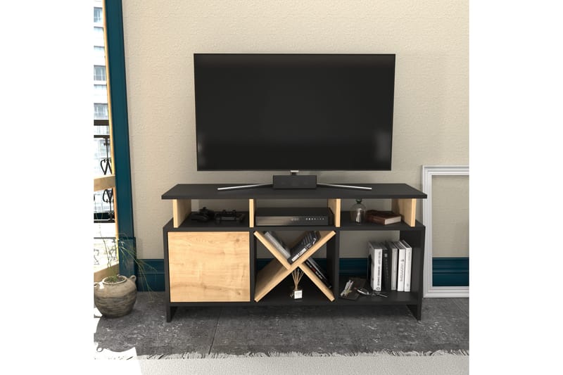 UKHAND Tv-bänk 120x60,6 cm Antracit - Möbler - Vardagsrum - Tv-möbler & mediamöbler - Tv-bänkar