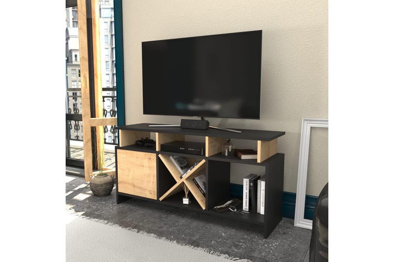 UKHAND Tv-bänk 120x60,6 cm Antracit - Möbler - Vardagsrum - Tv-möbler & mediamöbler - Tv-bänkar