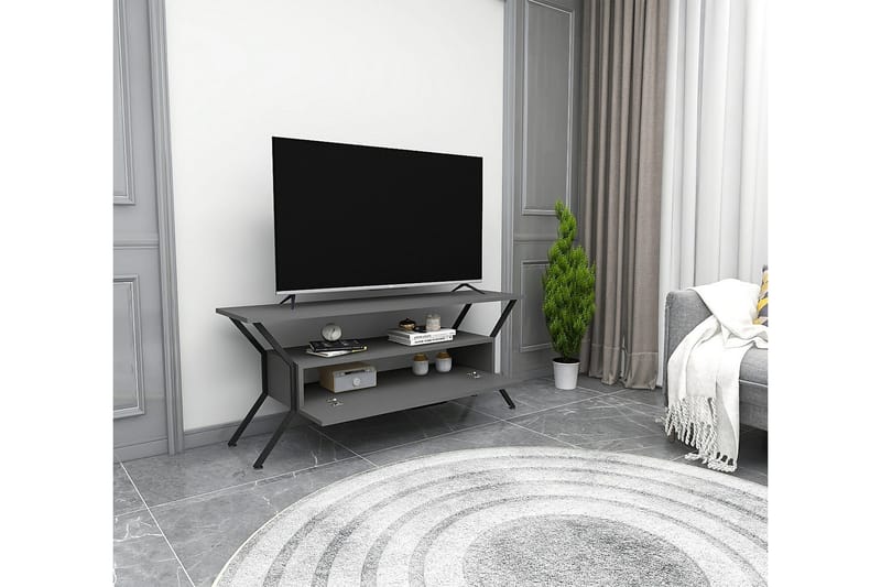 UKHAND Tv-bänk 124x54 cm Antracit - Möbler - Vardagsrum - Tv-möbler & mediamöbler - Tv-bänkar