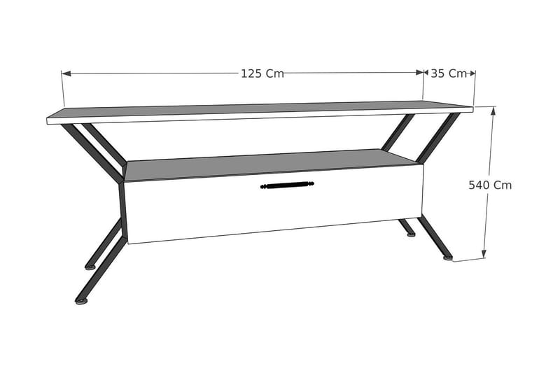 UKHAND Tv-bänk 124x54 cm Antracit - Möbler - Vardagsrum - Tv-möbler & mediamöbler - Tv-bänkar