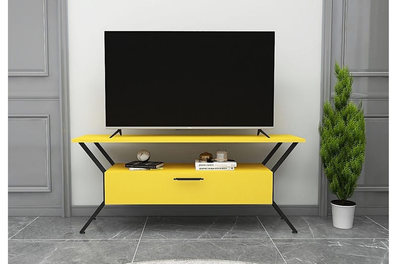 UKHAND Tv-bänk 124x54 cm Gul - Möbler - Vardagsrum - Tv-möbler & mediamöbler - Tv-bänkar