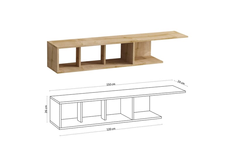 UKHAND Tv-bänk 150x26 cm Blå - Möbler - Vardagsrum - Tv-möbler & mediamöbler - Tv-bänkar