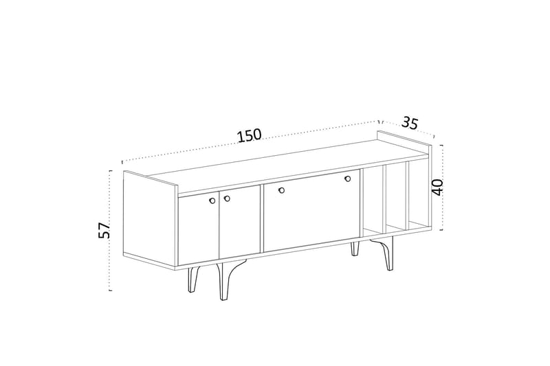 UKHAND Tv-bänk 150x57 cm Blå - Möbler - Vardagsrum - Tv-möbler & mediamöbler - Tv-bänkar