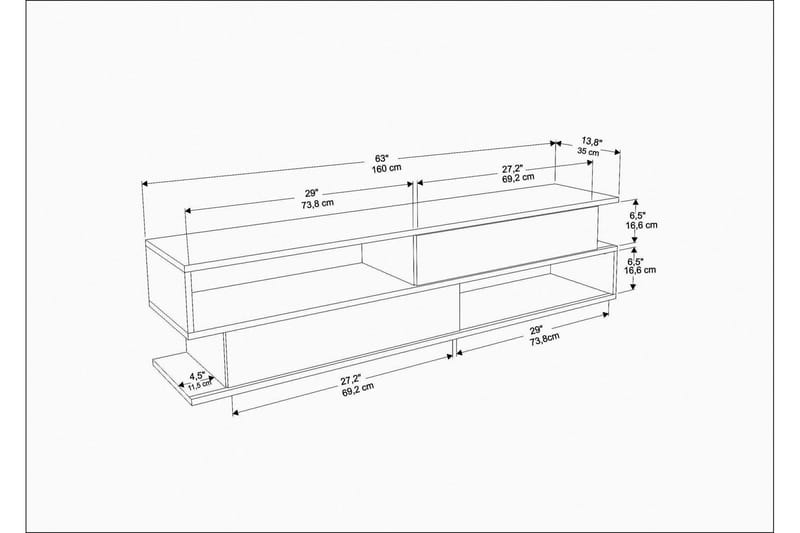 UKHAND Tv-bänk 160x38,6 cm Antracit - Möbler - Vardagsrum - Tv-möbler & mediamöbler - Tv-bänkar