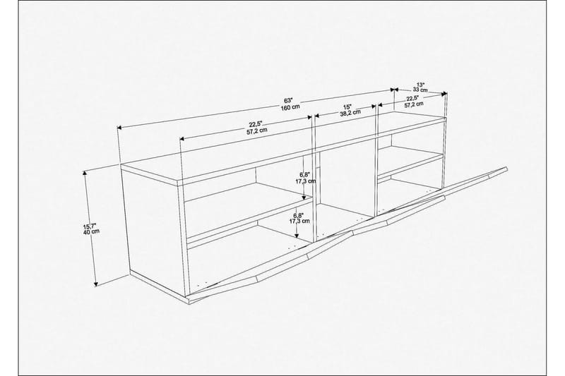 UKHAND Tv-bänk 160x40 cm Antracit - Möbler - Vardagsrum - Tv-möbler & mediamöbler - Tv-bänkar