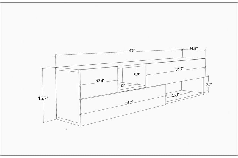 UKHAND Tv-bänk 160x40 cm Antracit - Möbler - Vardagsrum - Tv-möbler & mediamöbler - Tv-bänkar