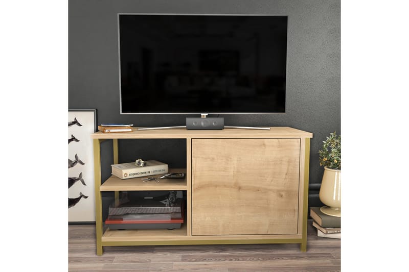 UKHAND Tv-bänk 89,6x50,8 cm Guld - Möbler - Vardagsrum - Tv-möbler & mediamöbler - Tv-bänkar