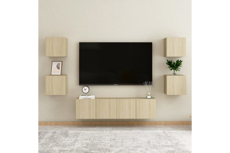 Väggmonterad tv-bänk sonoma-ek 30,5x30x30 cm - Brun - Möbler - Vardagsrum - Tv-möbler & mediamöbler - Tv-bänkar