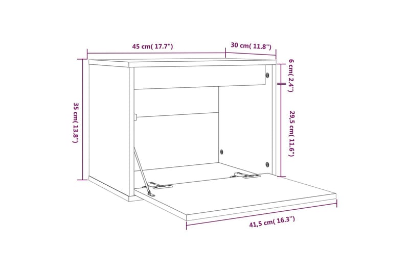 Väggskåp 45x30x35 cm massiv furu - Brun - Möbler - Vardagsrum - Tv-möbler & mediamöbler - Tv-bänkar