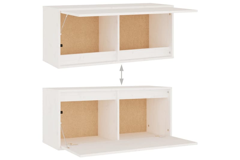 Väggskåp vit 80x30x35 cm massiv furu - Vit - Möbler - Vardagsrum - Tv-möbler & mediamöbler - Tv-bänkar