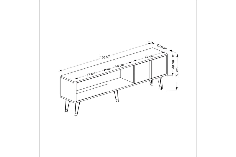 Vania Tv-bänk 150 cm Guld - Möbler - Vardagsrum - Tv-möbler & mediamöbler - Tv-bänkar