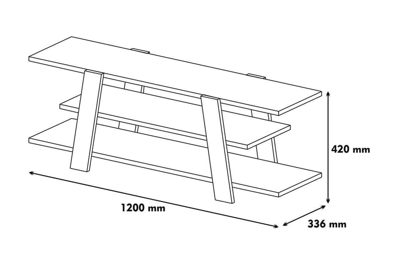 VARRED TV-Bänk 120 cm Brun/Gul - Möbler - Vardagsrum - Tv-möbler & mediamöbler - Tv-bänkar