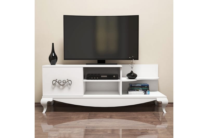 VARRED TV-Bänk 130 cm Vit - Möbler - Vardagsrum - Tv-möbler & mediamöbler - Tv-bänkar