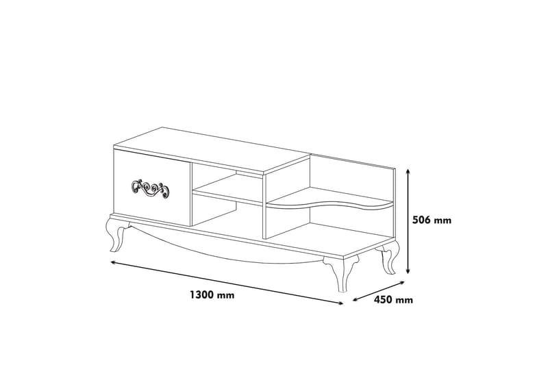 VARRED TV-Bänk 130 cm Vit - Möbler - Vardagsrum - Tv-möbler & mediamöbler - Tv-bänkar