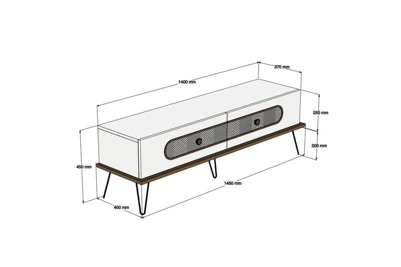 VARRED TV-Bänk 145 cm Brun - Brun - Möbler - Vardagsrum - Tv-möbler & mediamöbler - Tv-bänkar