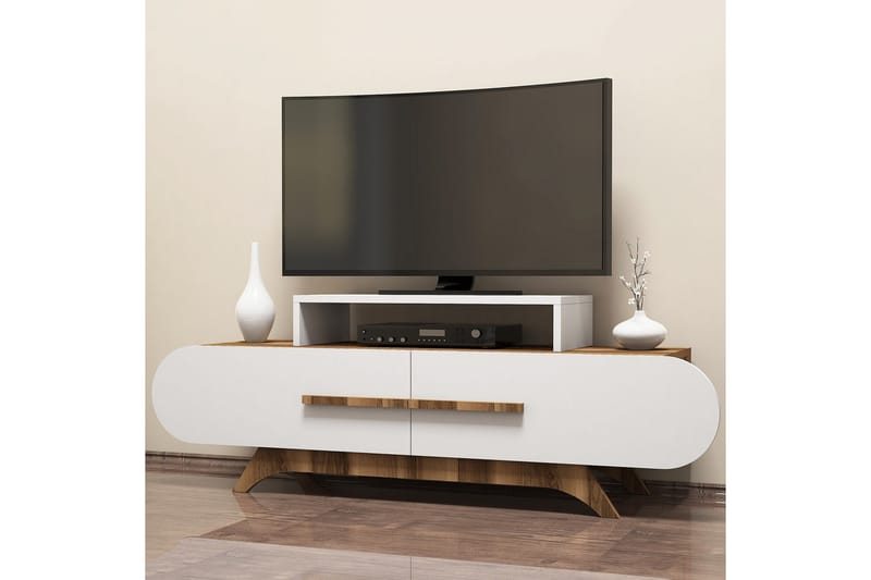 VARRED TV-Bänk 145 cm Brun/Vit - Möbler - Vardagsrum - Tv-möbler & mediamöbler - Tv-bänkar