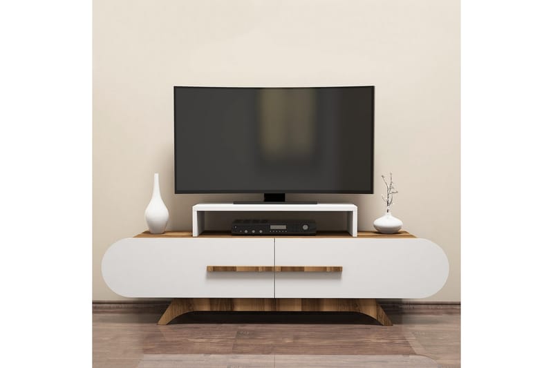 VARRED TV-Bänk 145 cm Brun/Vit - Möbler - Vardagsrum - Tv-möbler & mediamöbler - Tv-bänkar