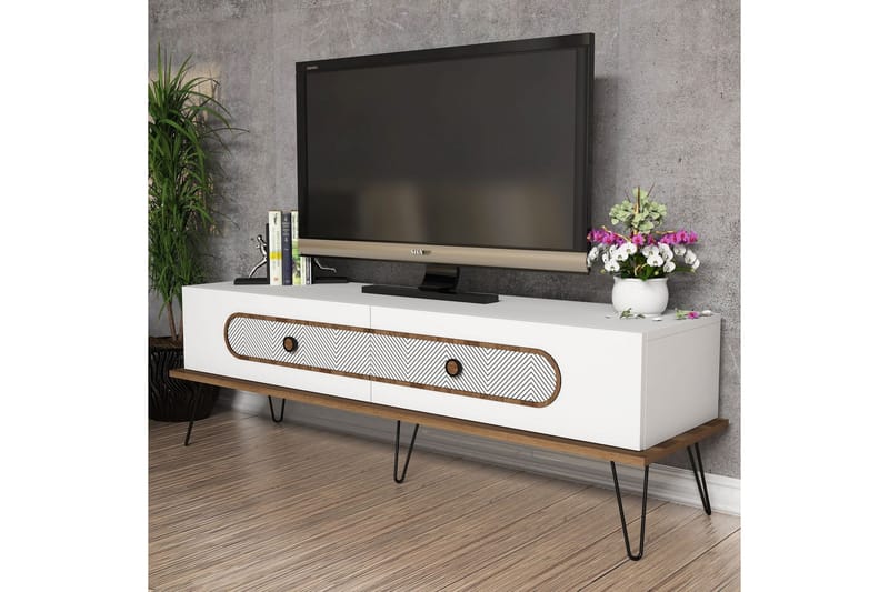 VARRED TV-Bänk 145 cm Vit - Möbler - Vardagsrum - Tv-möbler & mediamöbler - Tv-bänkar