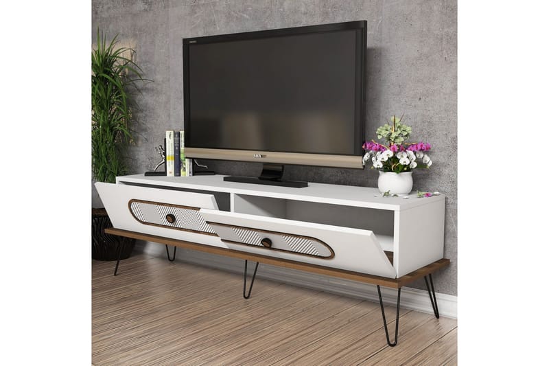 VARRED TV-Bänk 145 cm Vit - Möbler - Vardagsrum - Tv-möbler & mediamöbler - Tv-bänkar