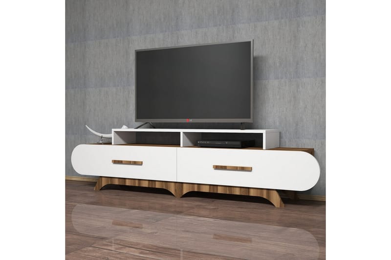 VARRED TV-Bänk 205 cm Brun/Vit - Möbler - Vardagsrum - Tv-möbler & mediamöbler - Tv-bänkar